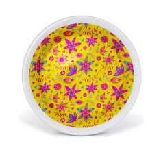 Christmas decorative plate with floral art pattern N4