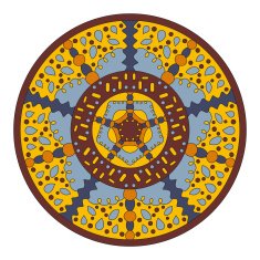 Symmetrical circular pattern of colored mandala vector round