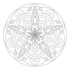 Mandala is a circular symmetric pattern to color