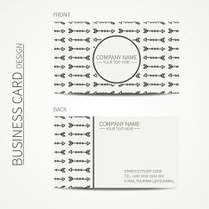 Geometric business card template with ethnic arrows for your design N2