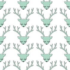 Deer head silhouette seamless pattern