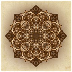 floral brown round ornament