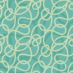 Nautical Rope Seamless Pattern Aqua and Cream