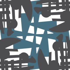 Repeating Pattern of Blue and Gray Shapes