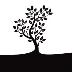 Black vector tree and leafs Graphic Elements