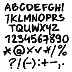 Black alphabet written with a pen N2