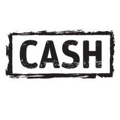 Black grunge stamp and text CASH