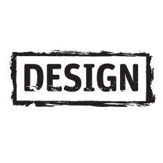 Black vector grunge stamp and text DESIGN