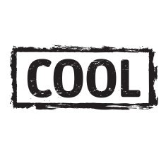 Black vector grunge stamp and text COOL