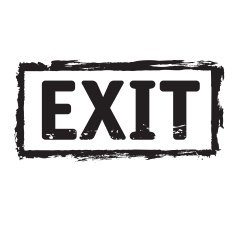 Black grunge stamp text EXIT