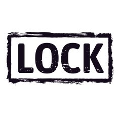 Black vector grunge stamp LOCK