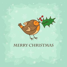 Christmas card with bird N2
