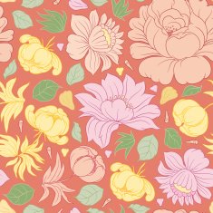 Hand drawing vector floral seamless pattern N4