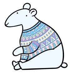 cartoon polar bear in sweater N2
