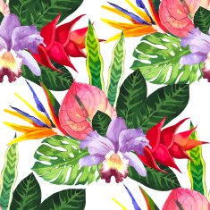 Vector illustration with watercolor flowers N18