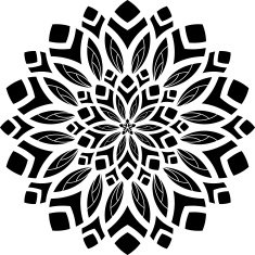 Ornaments Mandala Floral Silhouette N12