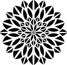 Ornaments Mandala Floral Silhouette N18