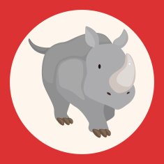 animal rhinoceros cartoon theme elements