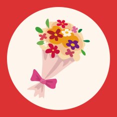 Birthday flower theme elements