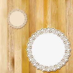 Lace frame on wooden background EPS8