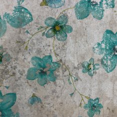 Blue flowers on grange background