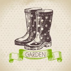 Vintage sketch gardening background Hand drawn design N2