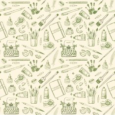 Seamless background with artist's and writer's tools N2