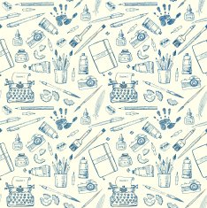 Seamless background with artist's and writer's tools N3