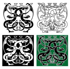 Vintage dragons celtic decorative ornament