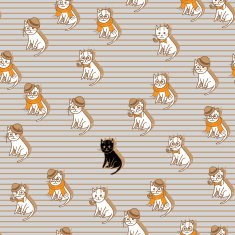 white cats seamless pattern pets vector illustration for kids design N2