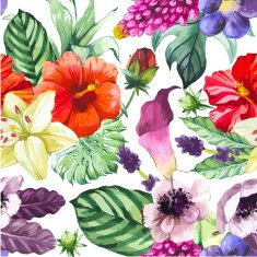 Vector illustration with watercolor flowers N30