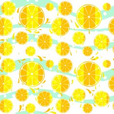 Lemons and oranged slices seamless pattern splash background
