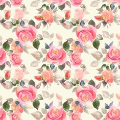 Background with beautiful roses Seamless pattern hand-drawn flowers 3 N2