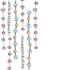 line hanging background with heart star and circle
