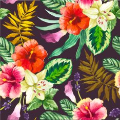 Vector illustration with watercolor flowers N34