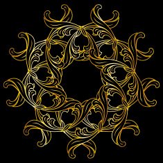 Golden floral pattern N14