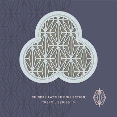 Chinese window tracery trefoil frame 13 rhomb