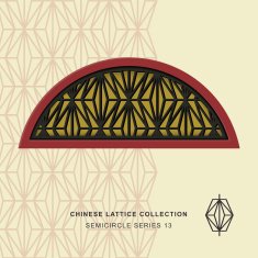 Chinese window tracery semicircle frame 13 rhomb