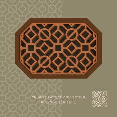 Chinese window tracery polygon frame 12 square circle