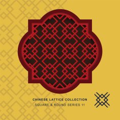 Chinese window tracery lattice square round frame 11 diamond cross