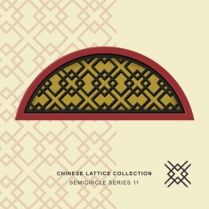 Chinese window tracery lattice semicircle frame 11 diamond cross