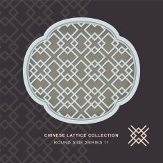 Chinese window tracery lattice round side frame 11 diamond cross