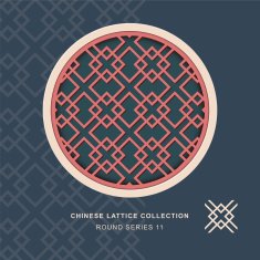 Chinese window tracery lattice round frame 11 diamond cross