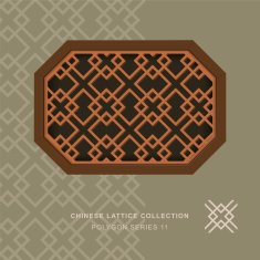 Chinese window tracery lattice polygon frame 11 diamond cross