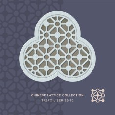 Chinese window tracery lattice trefoil frame 10 diamond circle