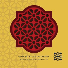 Chinese window tracery lattice square round frame 10 diamond circle
