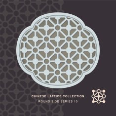 Chinese window tracery lattice round side frame 10 diamond circle