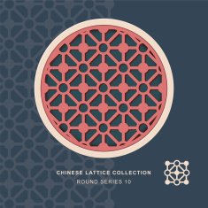 Chinese window tracery lattice round frame 10 diamond circle