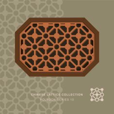 Chinese window tracery lattice polygon frame 10 diamond circle