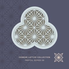 Chinese window tracery lattice trefoil frame 09 diamond flower